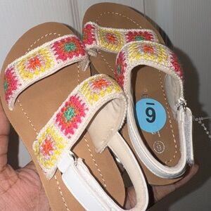 Colorful Crochet Strap Sandals